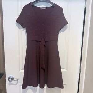 T by Alexander Wang - burgundy A-line dress